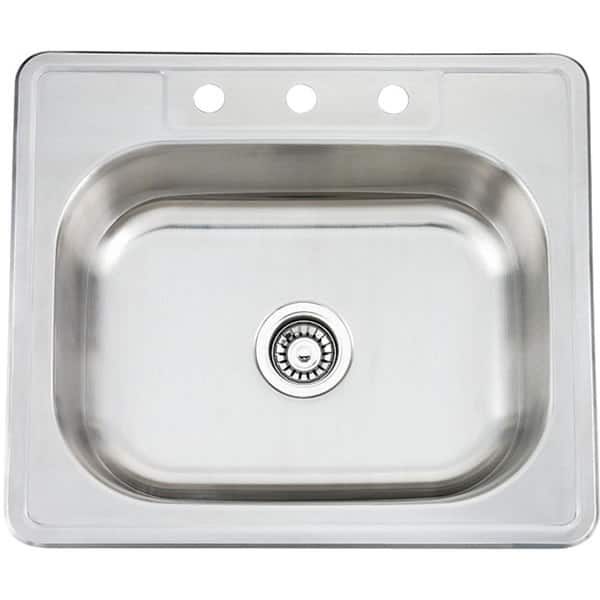 slide 2 of 2, Fine Fixtures Topmount Stainless Steel Single Bowl Sink