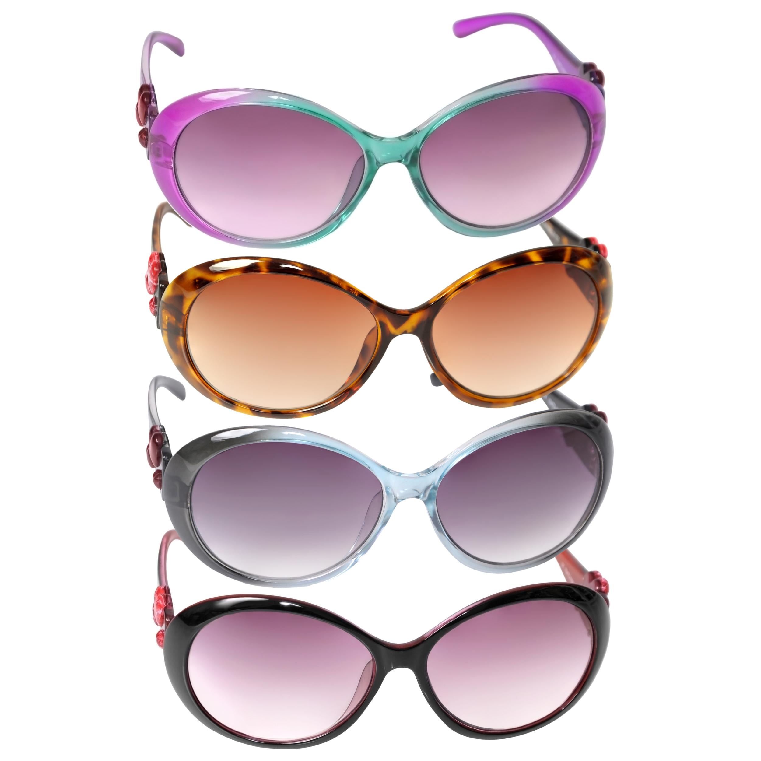 Adi Designs Women's Oversize Heart Detail Fashion Sunglasses