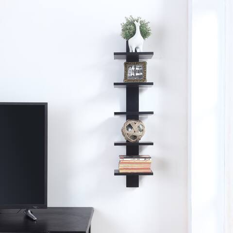 Spine Wall Black Book Shelves
