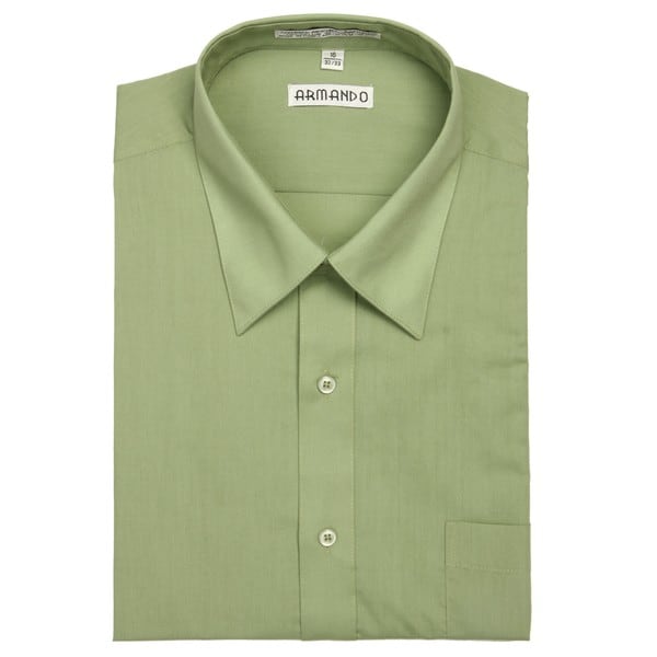 Armando Men's Mint Green Convertible Cuff Dress Shirt - Overstock ...