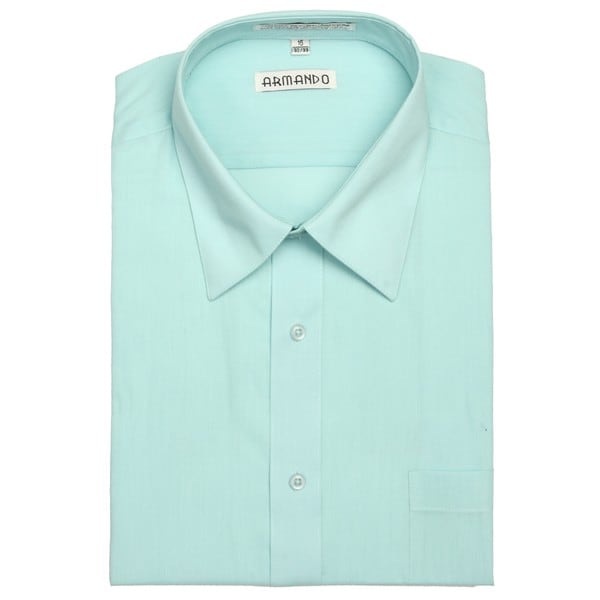 Armando Men's Aqua Convertible Cuff Dress Shirt - Free Shipping On ...
