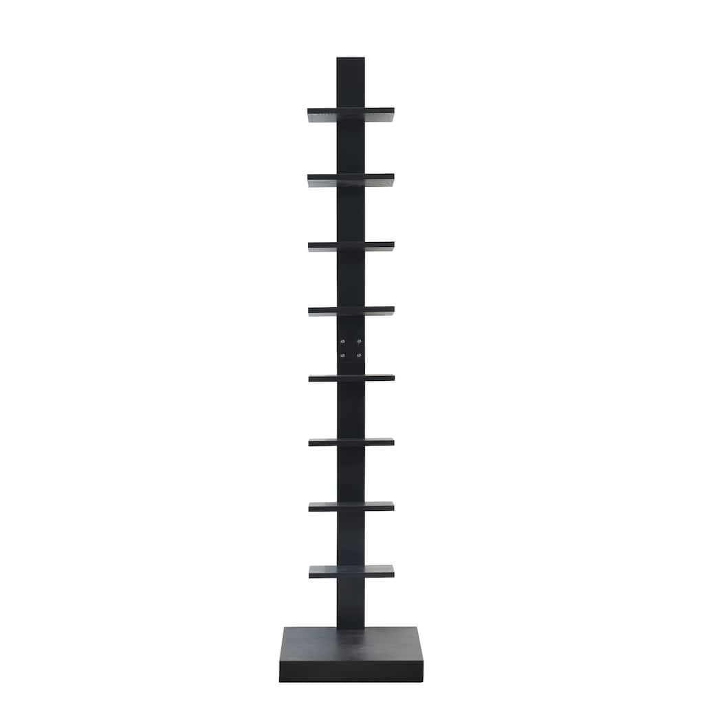 Spine Standing Black Book Shelves