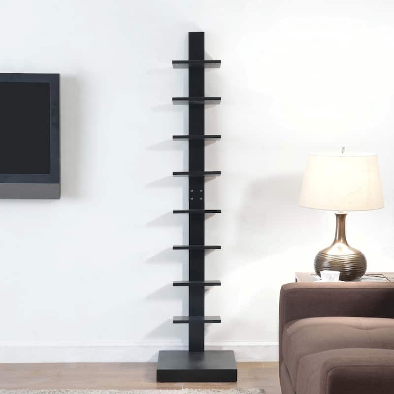 Spine Standing Black Book Shelves