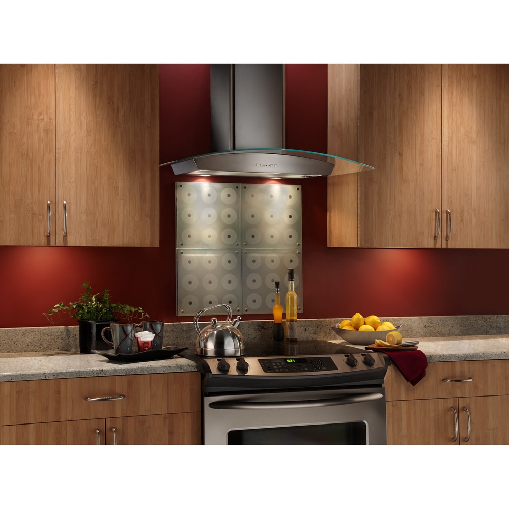 Broan  36-inch Stainless Steel and Glass Chimney Wall Hood (36"  Stainless and Glass Chimney Wall Hood)