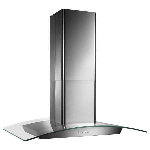 Broan 36 inch Stainless Contemporay European Glass Island Hood Broan Range Hoods