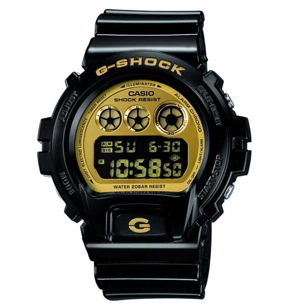 Shop Casio Men's 'G-Shock' Mirror Dial Black and Gold Watch - Free ...