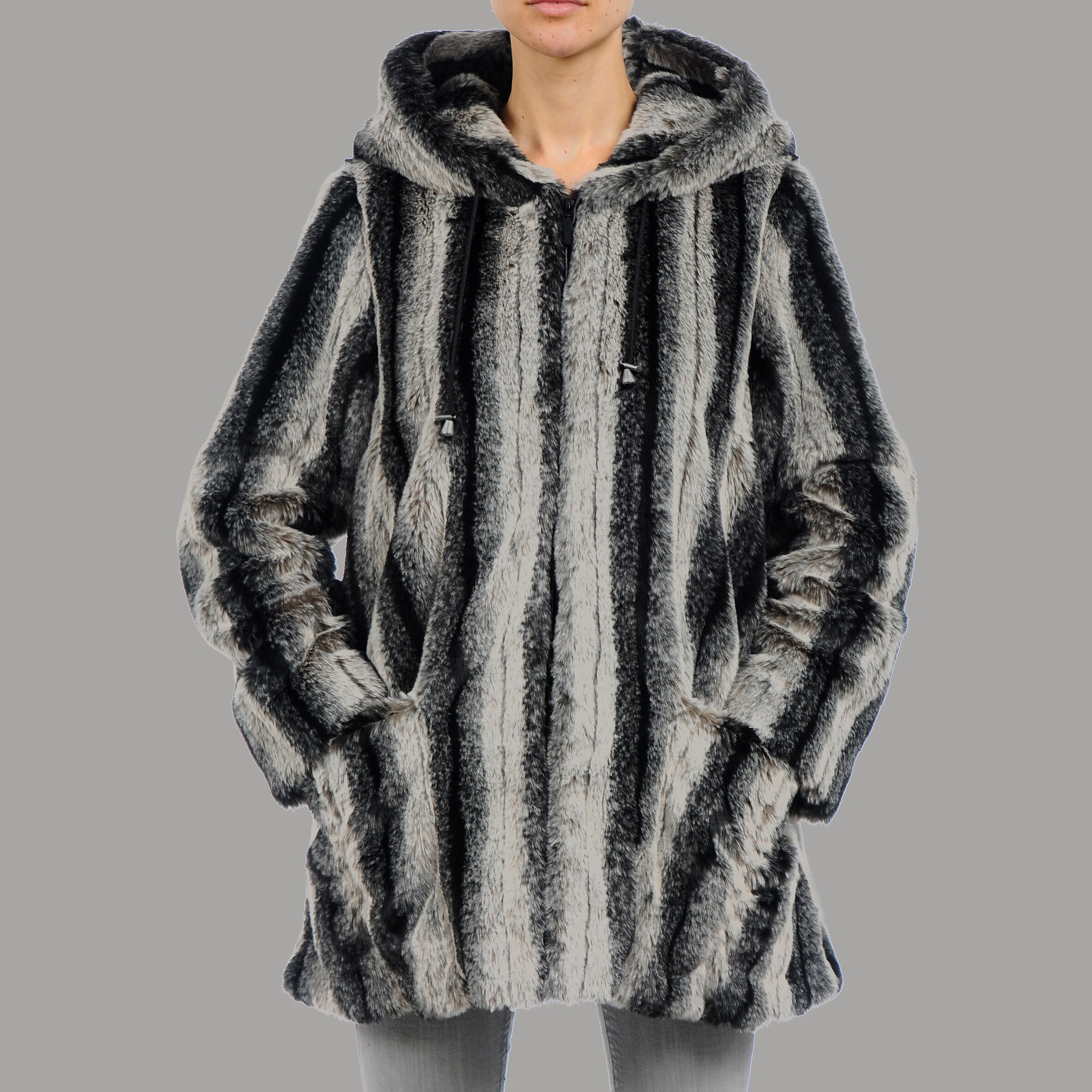 Nuage Womens Belize Faux Fur Hooded Short Coat - Free Shipping Today ...