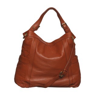 Presa Kennington Oversized Chestnut Leather Hobo Bag - Overstock ...