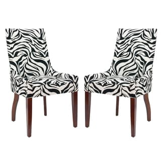 Shop Safavieh En Vogue Dining Zebra Print Black and White Dining Chairs ...