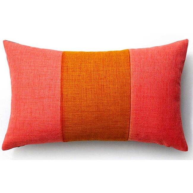 Jiti Pink/Orange Rebel Pieces Border Modern Lumbar Throw Pillows - 12 x 20