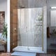 preview thumbnail 36 of 45, DreamLine Unidoor 51-52 in. W x 72 in. H Frameless Hinged Shower Door with Shelves - 51" - 52" W 52 in. W x 72 in. H - Nickel Finish