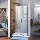 preview thumbnail 35 of 42, DreamLine Unidoor 39-40 in. W x 72 in. H Frameless Hinged Shower Door with Shelves - 39" - 40" W Satin Black Finish