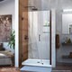 preview thumbnail 9 of 42, DreamLine Unidoor 39-40 in. W x 72 in. H Frameless Hinged Shower Door with Shelves - 39" - 40" W