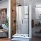 preview thumbnail 30 of 44, DreamLine Unidoor 35-36 in. W x 72 in. H Frameless Hinged Shower Door with Shelves - 35" - 36" W 36 in. W x 72 in. H - Satin