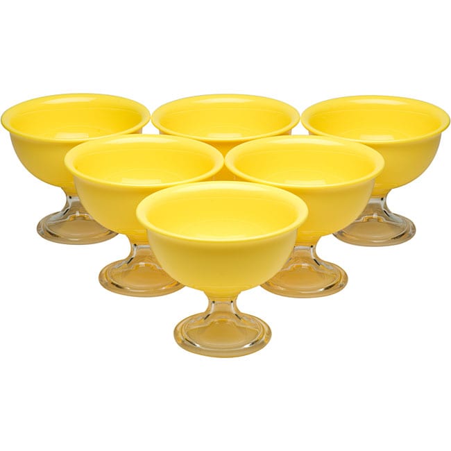 Red Vanilla Yellow Summer Ice Cream Bowls (pack Of 6) (YellowMaterials AcrylicVersatilePerfect for gelato, ice cream, sorbet or frozen yogurtDimensions 5 inches in diameter x 4 inches highCapacity 12 ouncesPack of 6 )