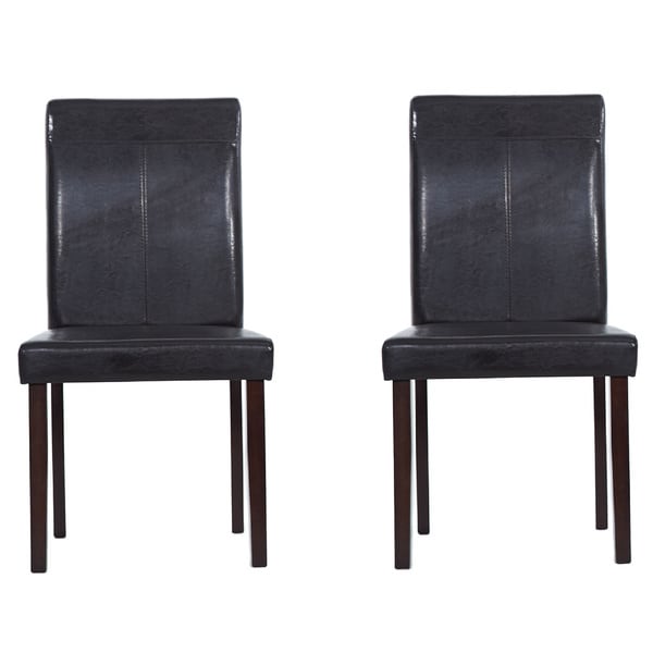 Warehouse of Tiffany Brown Leather Dining Room Chairs (Set of Four)