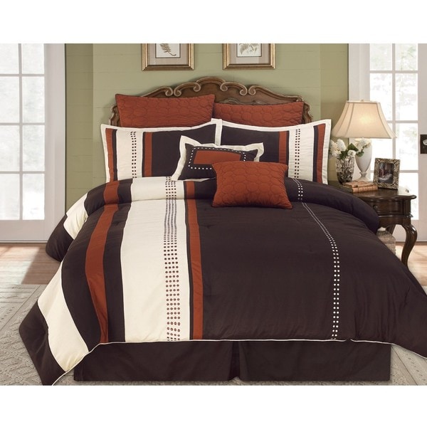Aberdeen Rust 7piece Kingsize Comforter Set Free Shipping Today