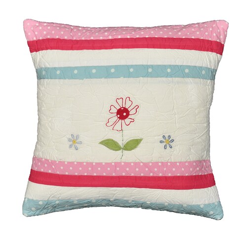 Cottage Home Dixie Appliqued Cotton 16 Inch Throw Pillow