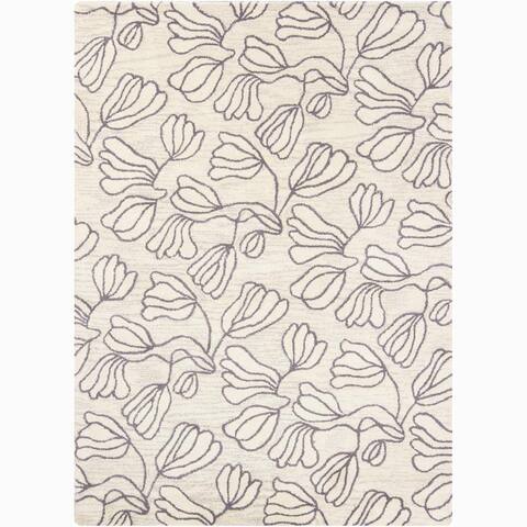 Artist's Loom Hand-tufted Transitional Floral Wool Rug (7'x10') - 7'x10'