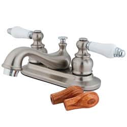 Shop Two Tone Satin Nickel Teapot Bathroom Faucet Free Shipping