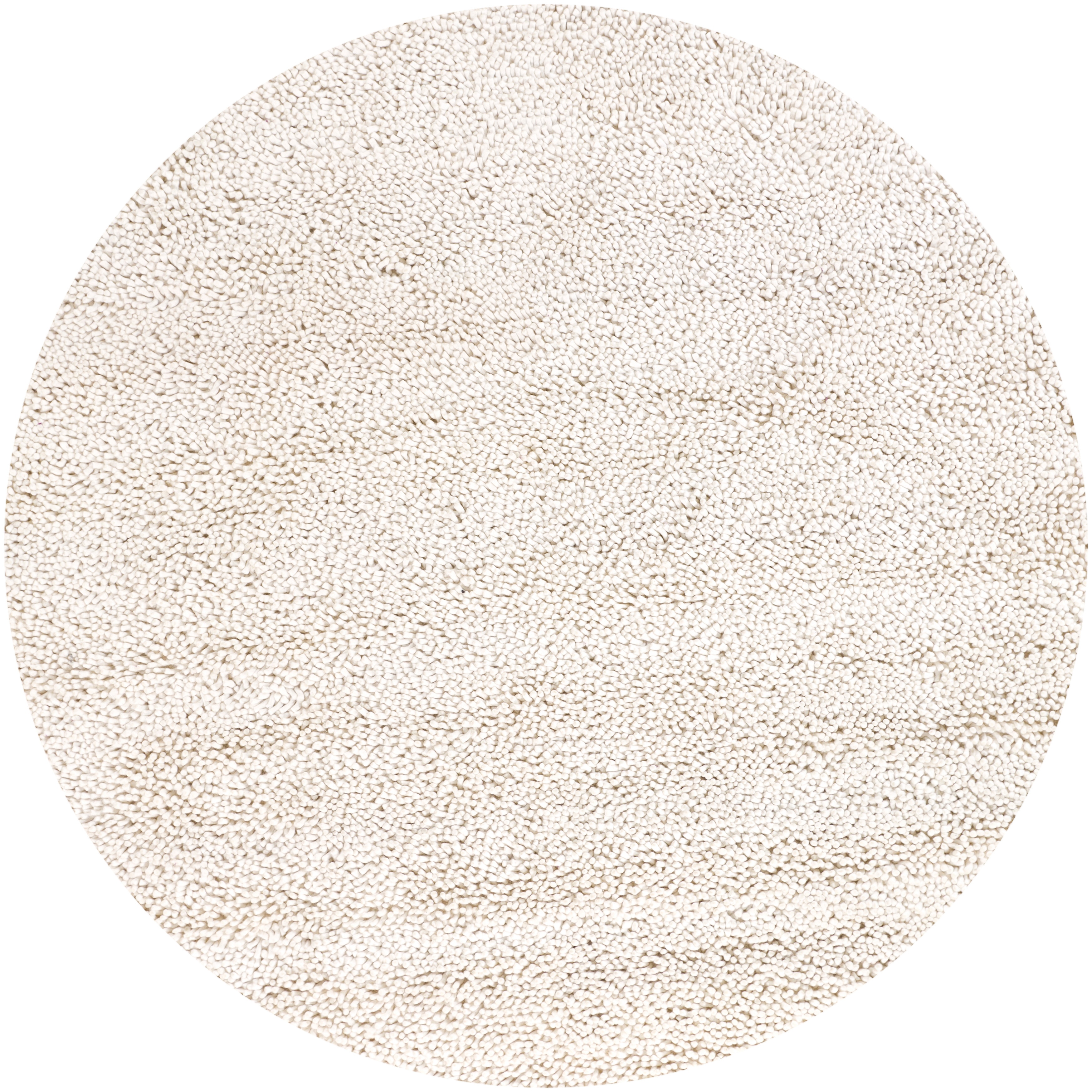 Handwoven Ivory Mandara New Zealand Wool Shag Rug (79 Round)