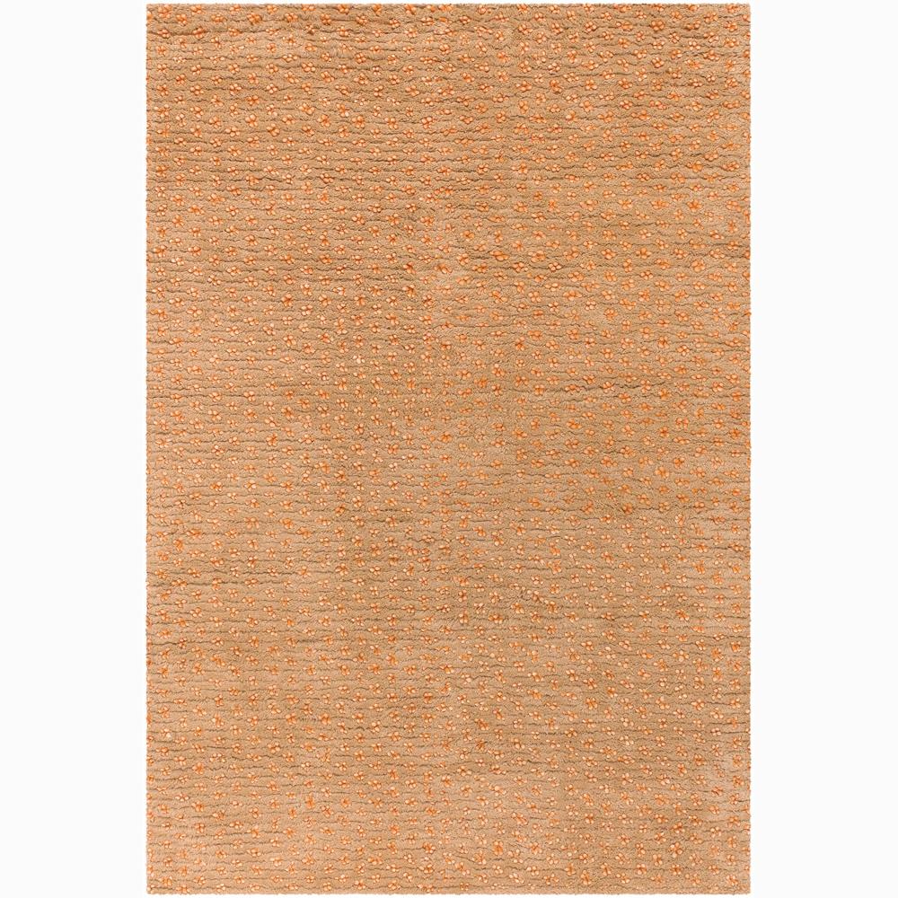 Handwoven Brown/orange Mandara New Zealand Wool Rug (79 X 106)