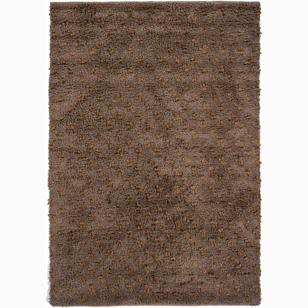 Handwoven Dark Brown Mandara New Zealand Wool Rug (9 X 13)