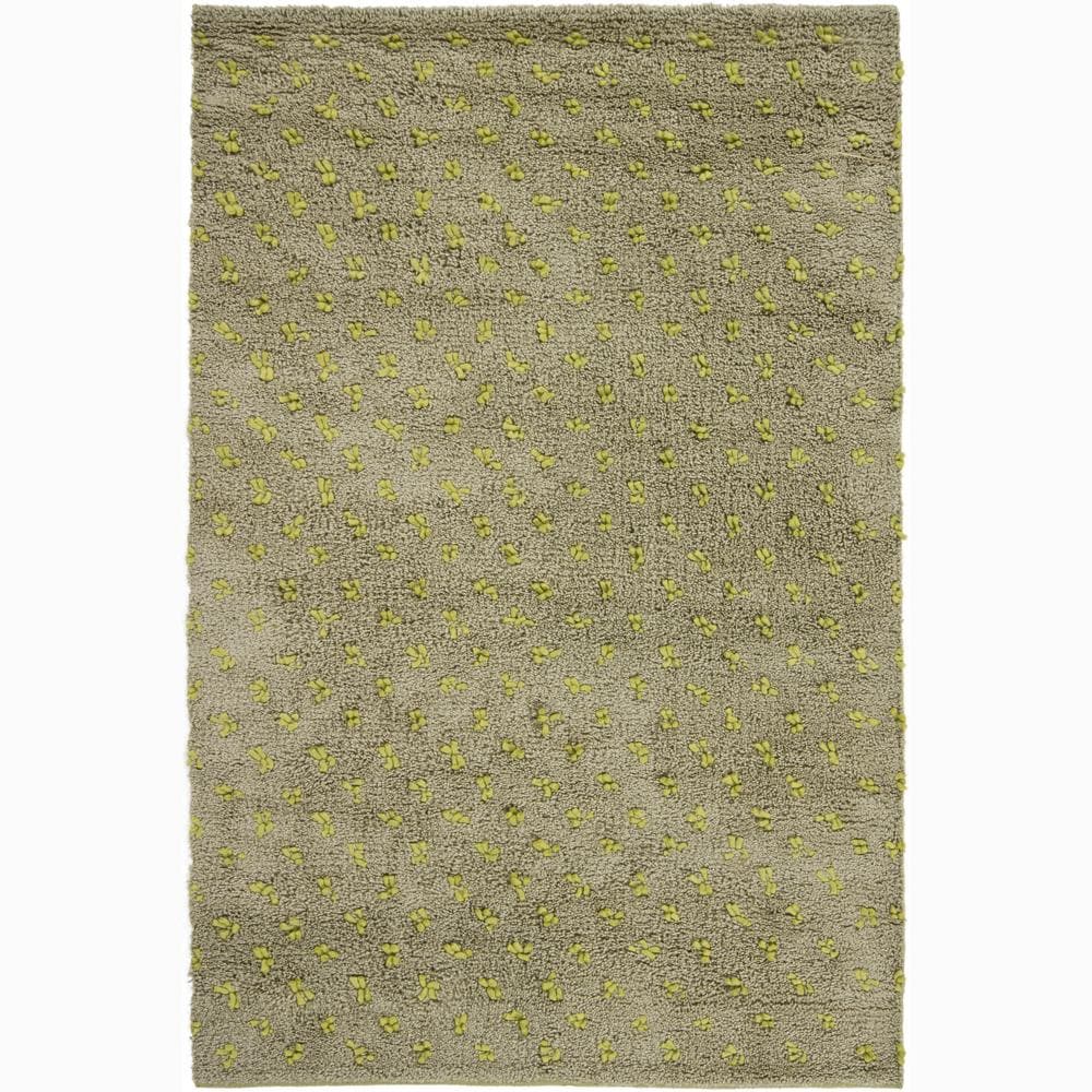 Handwoven Light Green Mandara New Zealand Wool Rug (9 X 13)