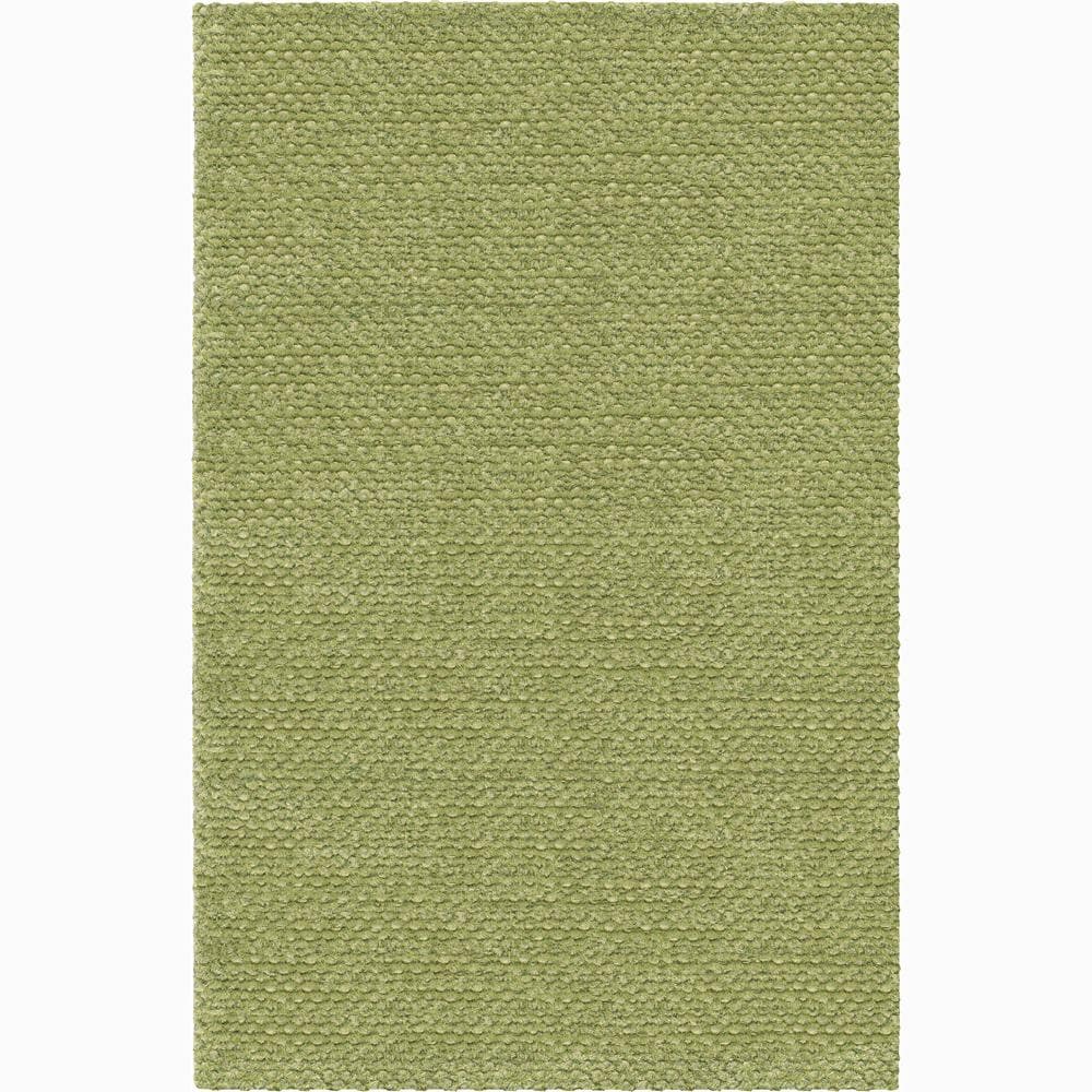 Handwoven Light Green Mandara New Zealand Wool Area Rug (79 X 106)