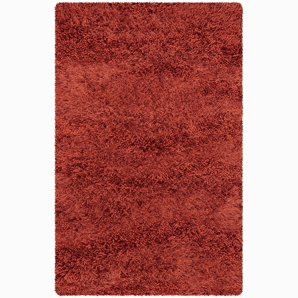 Handwoven Red Mandara New Zealand Wool Shag Rug (26 X76)