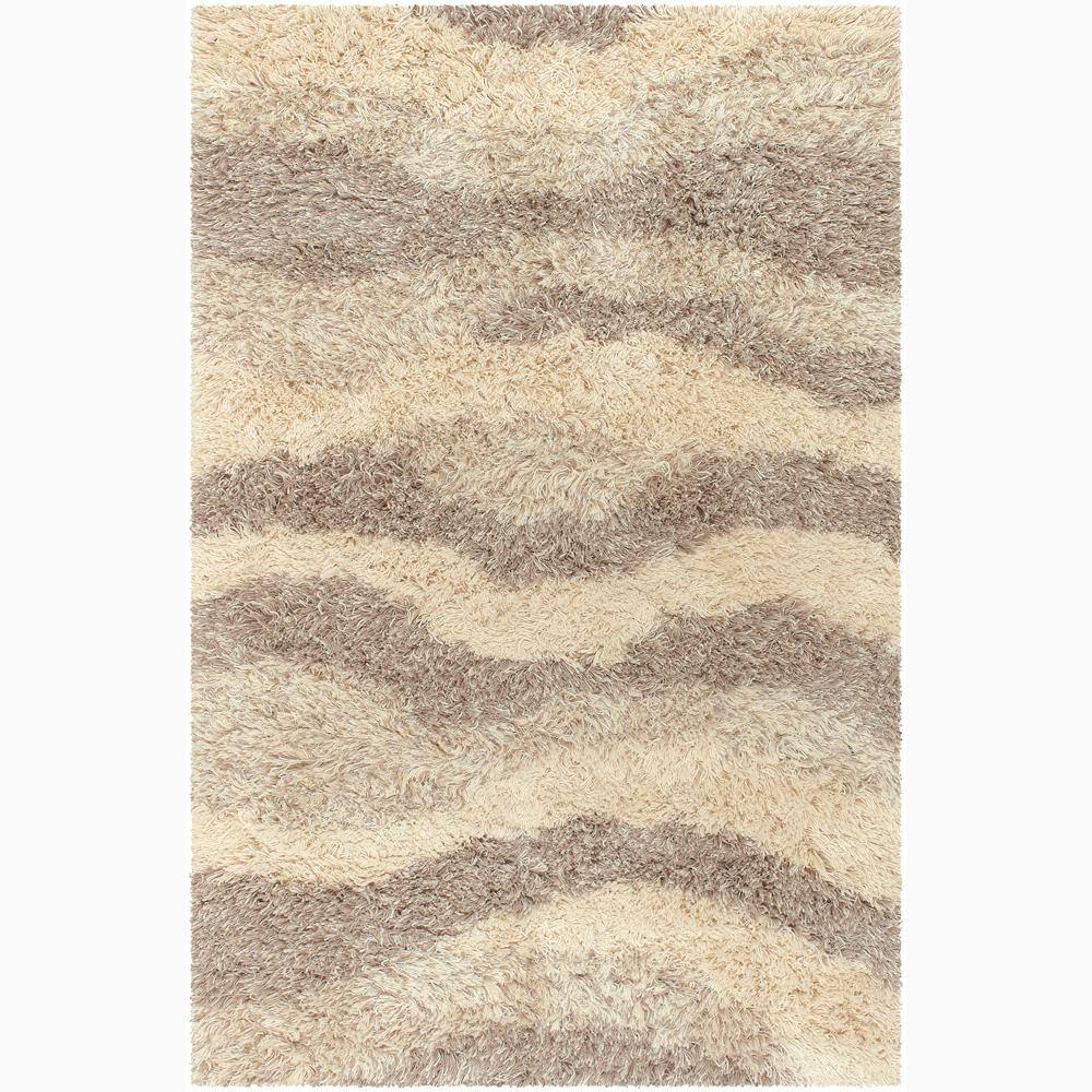 Handwoven Wave Pattern Mandara New Zealand Wool Shag Rug