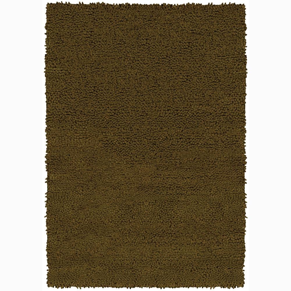 Handwoven Brown Mandara New Zealand Wool Shag Runner Rug (26 X 76)