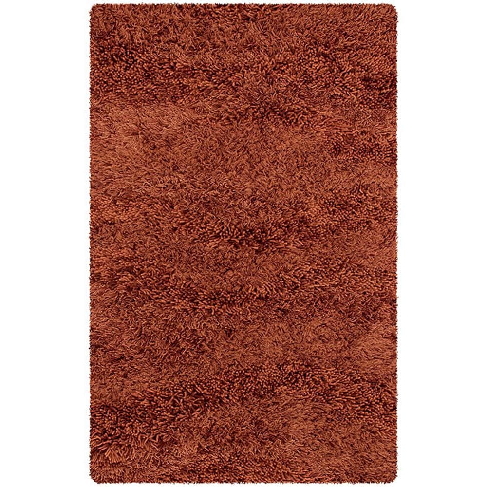 Handwoven Orange Mandara New Zealand Wool Shag Runner Rug (26 X 76)