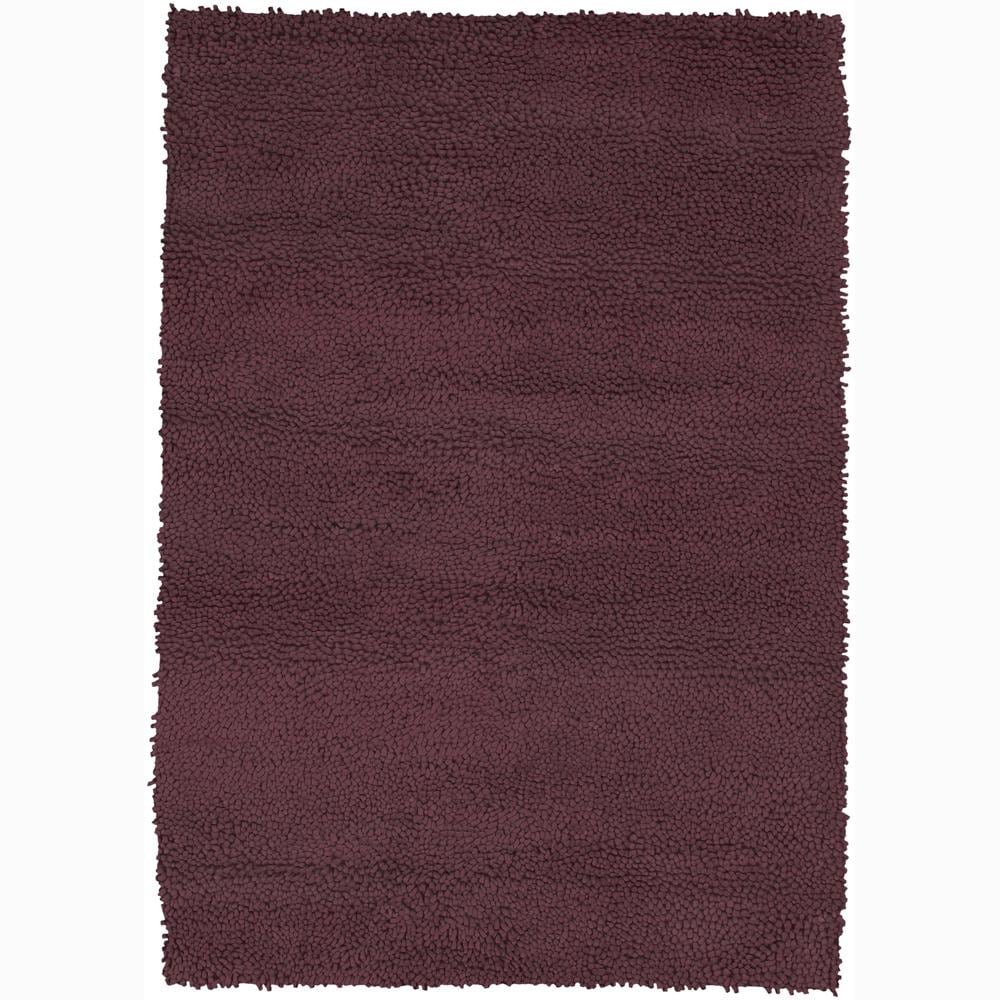 Handwoven Purple Mandara New Zealand Wool Shag Rug (5 X 76)