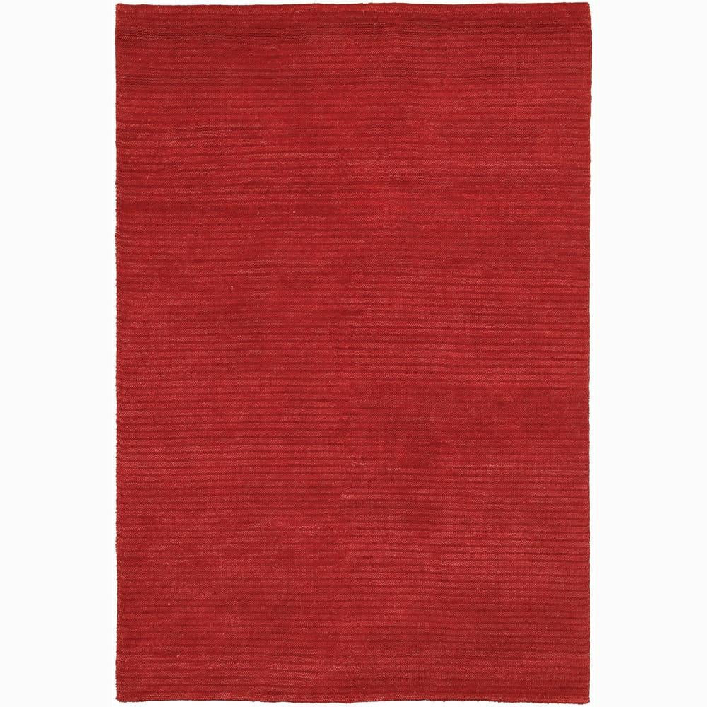 Handwoven Mandara Bright Red New Zealand Wool Shag Rug