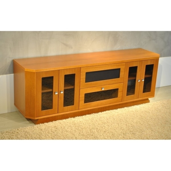 Shop Light Cherry 70 Inch Tv Entertainment Center Free Shipping Today