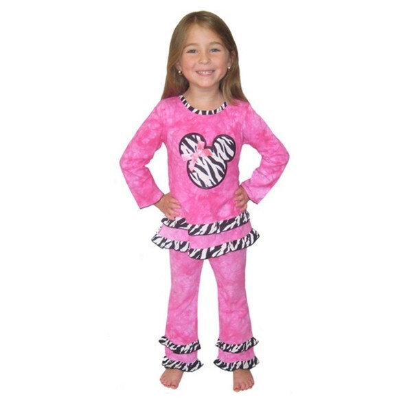 Ann Loren Girls Minnie Mouse 2 piece Tie dye Pants Set  