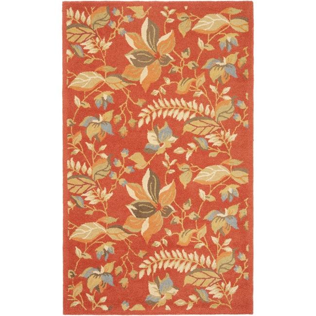 Safavieh Handmade Blossom Botanical Rust Wool Rug - 8'9 x 12'