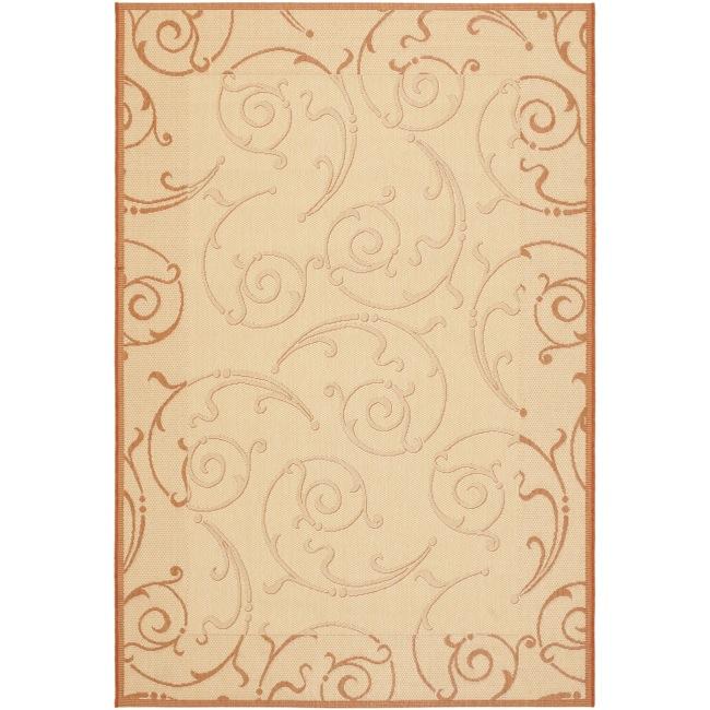 Safavieh Oasis Scrollwork Natural/ Terracotta Indoor/ Outdoor Rug (2'7 x 5')