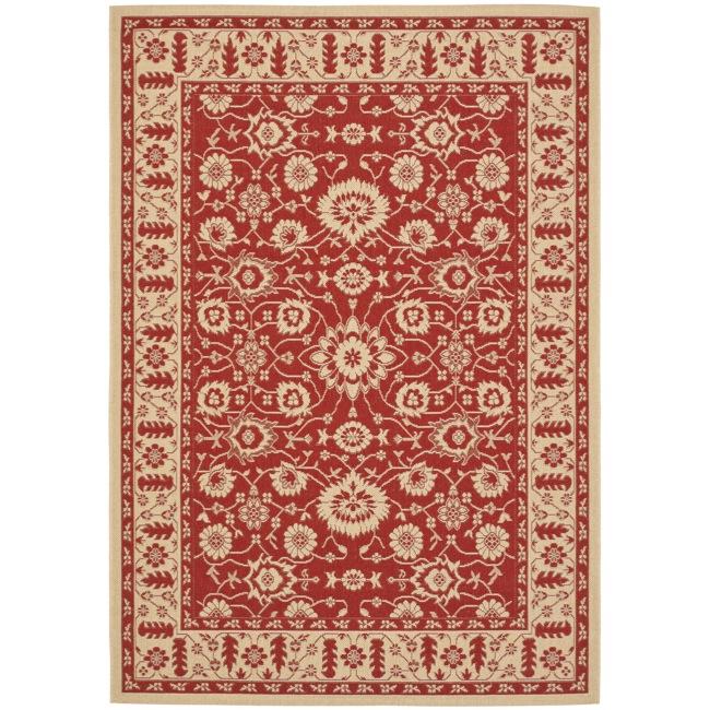 Indoor/ Outdoor Red/ Creme Rug (27 X 5)