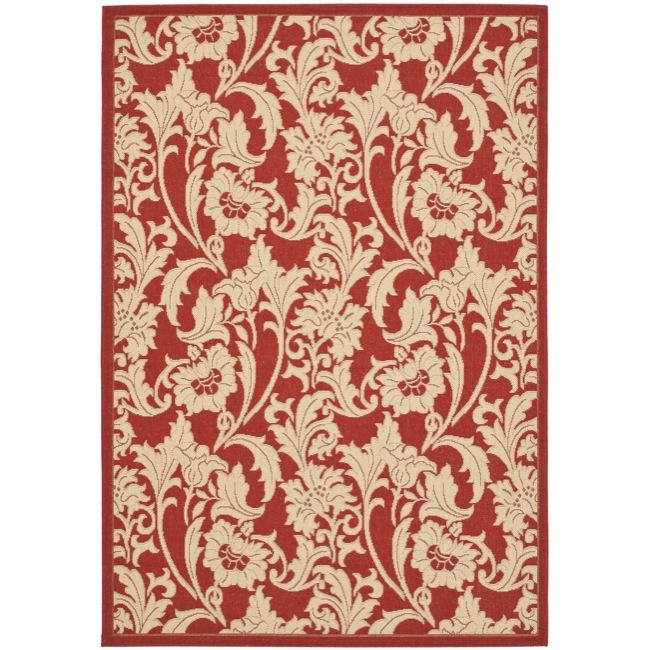 Indoor/ Outdoor Red/ Cream Rug (8 X 112)