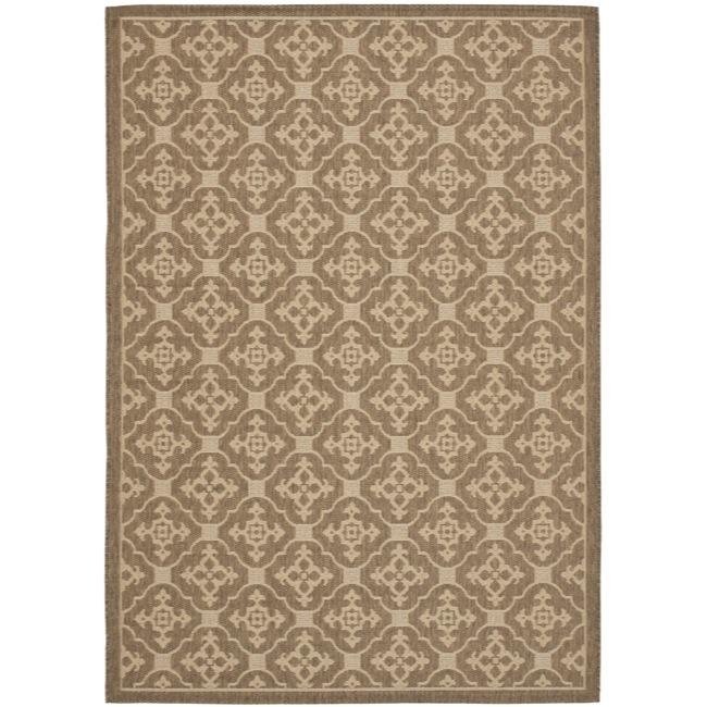 Shop Safavieh Courtyard Poolside Brown/ Cream Indoor/ Outdoor Rug 4