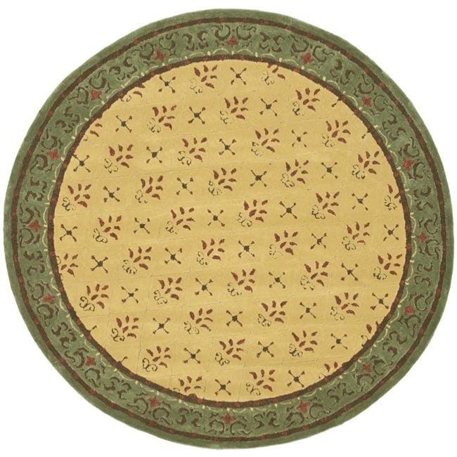 Hand hooked Morocco Beige/ Red Polypropylene Rug (6 Round)