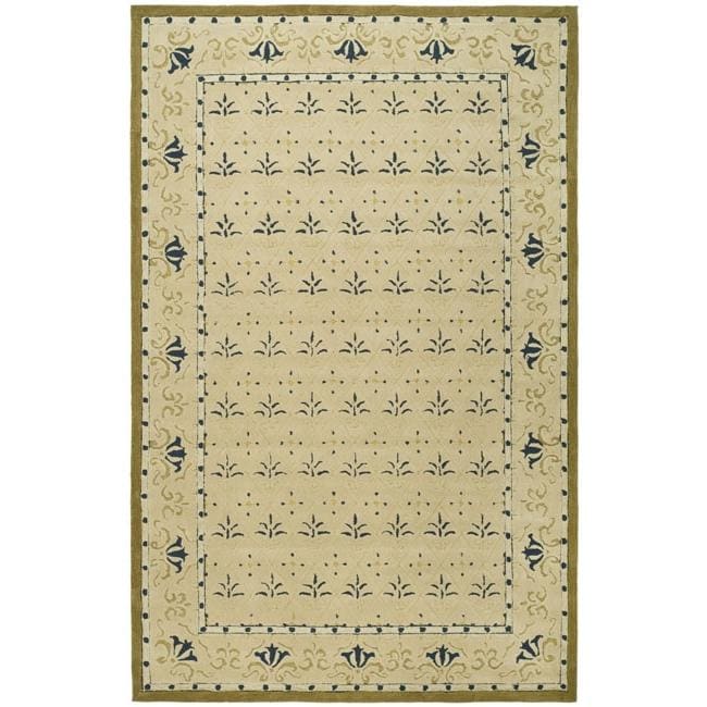 Hand hooked Morocco Ivory/ Blue Polypropylene Rug (4 X 6)