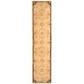 Safavieh Handmade Grand Bouquet Beige/ Black Wool and Silk Rug (2'6 x 12') - 2'6" x 12'
