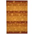 Safavieh Handmade Vine Stripe Beige Wool and Silk Rug - Assorted - 10' x 14'