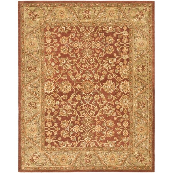 Safavieh Handmade Golden Jaipur Rust/ Green Wool Rug - 7'6" x 9'6"