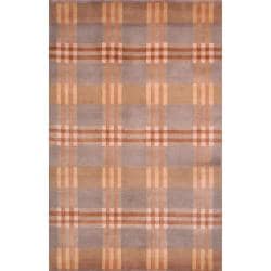 Hand knotted Lexington Plaid Multi Wool Rug (7'6 x 9'6) Safavieh 7x9   10x14 Rugs