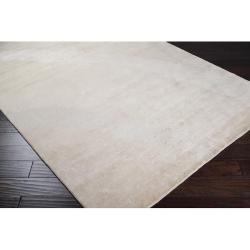 Hand tufted Contemporary Solid Beige Piedmont Wool Rug (8'x11') Surya 7x9   10x14 Rugs