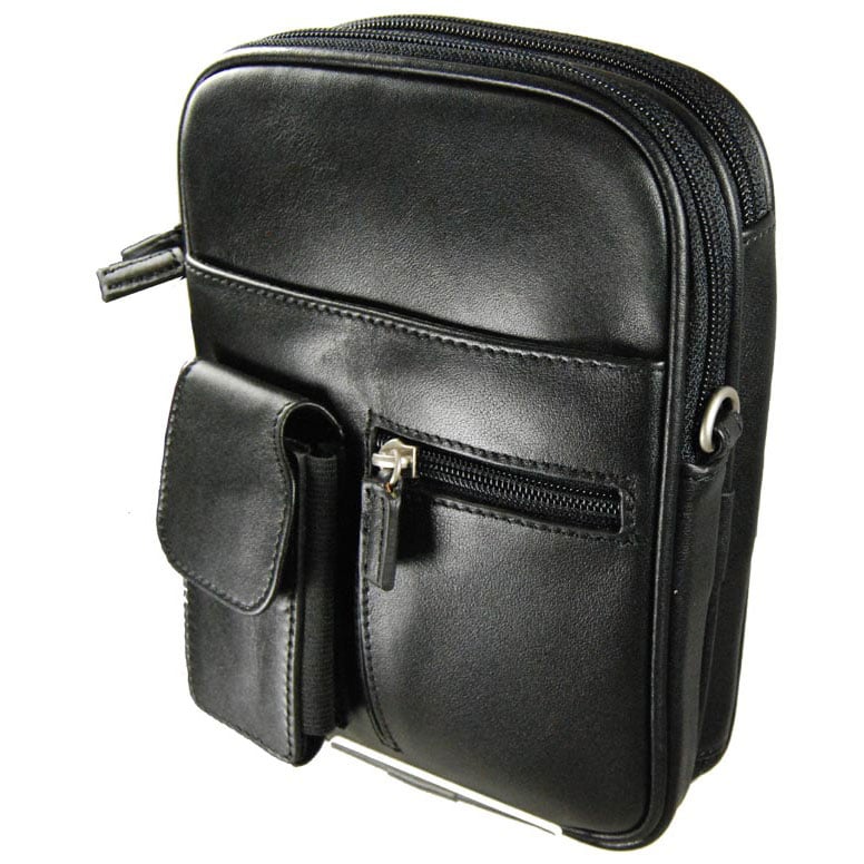 Castellos Romano Black Leather Travel Organizer (Top grain cowhide nappa leather Color options BlackDimensions 6.25 inches long x 1.75 inches wide x 8.25 inches deepWeight 2 pounds)